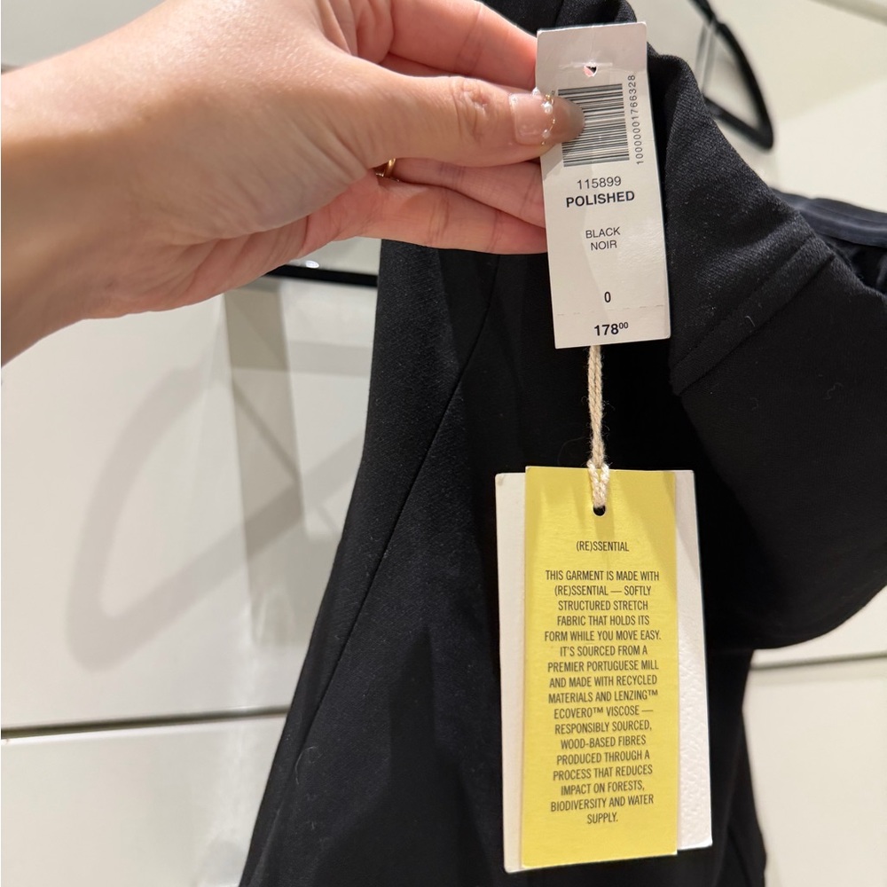 NWT Aritzia Wilfred Polished Mini Dress in Black - Size 0 - Picture 4 of 7